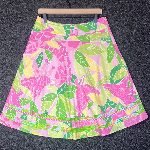 Lilly Pulitzer Dresses & Skirts - Vintage Lilly Pullitzer Tropical Pink and Green Women's Skirt, Womens 4